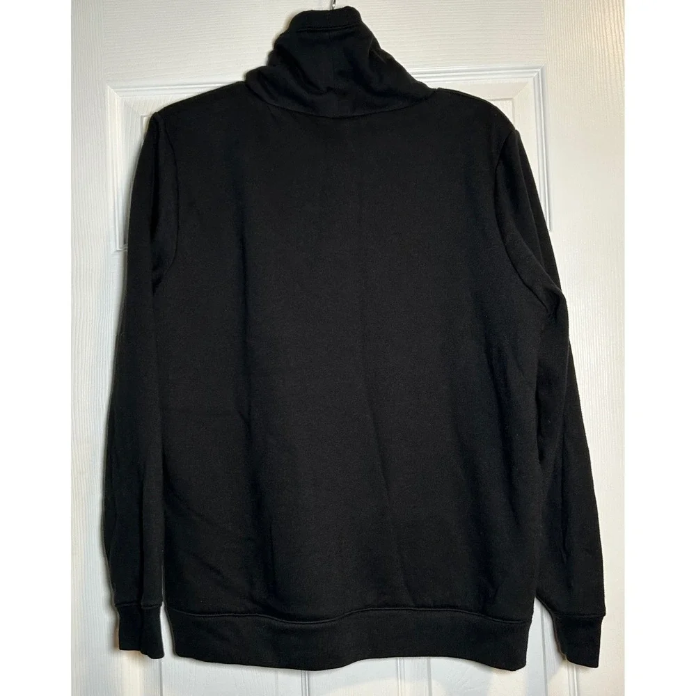 PINK Victoria's Secret Black Sherpa Lined Cowl Neck Sweatshirt‎ Women's Small
